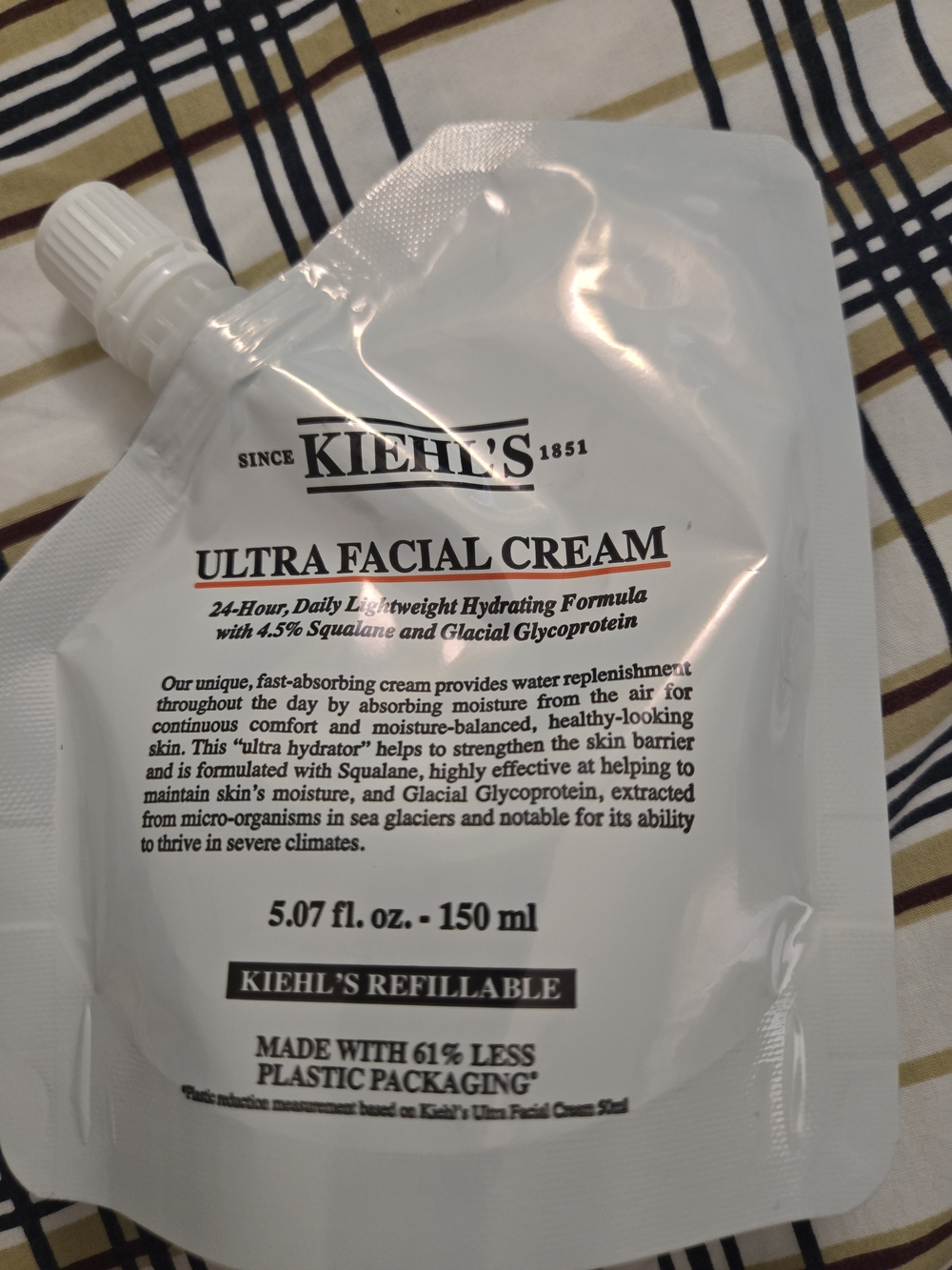 Kiehl's Ultra Facial Cream Refill Pouch - White with Black Text